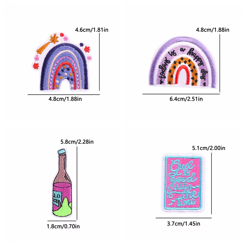 Parche bordado adhesivo mariposa corazón arcoíris – 5 unidades para planchar o coser - imagen 2