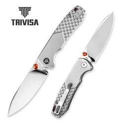 TRIVISA Dragonfly-M cuchillo plegable EDC M390 titanio espejo