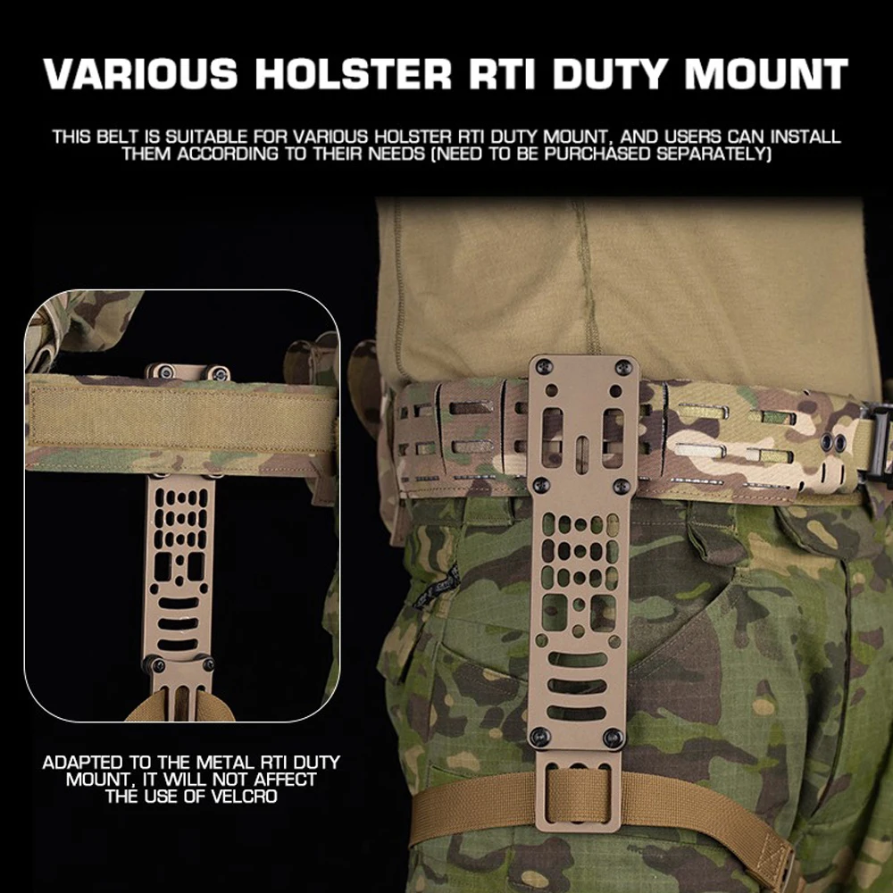 Cinturón táctico MOLLE airsoft ligero con hebilla de liberación rápida - imagen 4