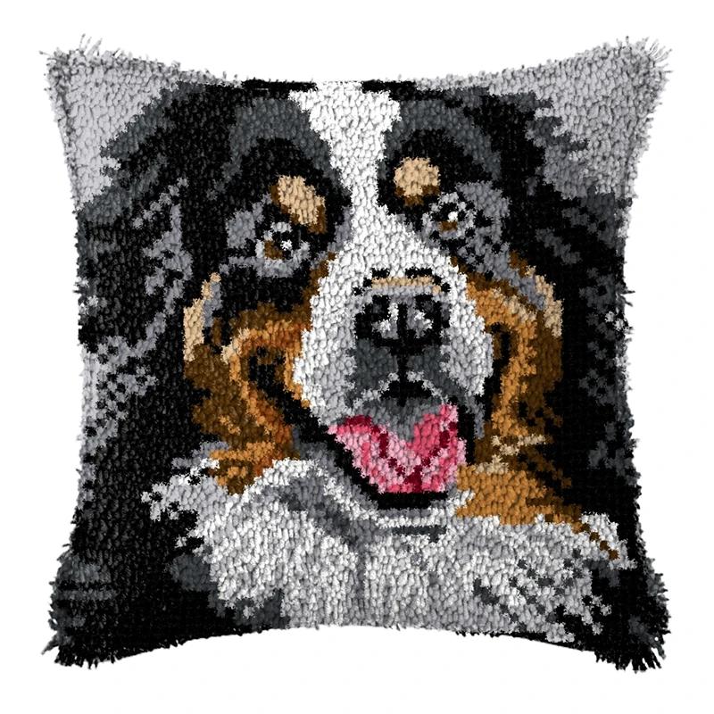 Kit de bordado con gancho de presión temático animal para almohadas - imagen 5
