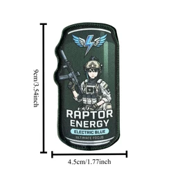 Parche táctico impreso gancho y bucle Raptor azul eléctrico – anime