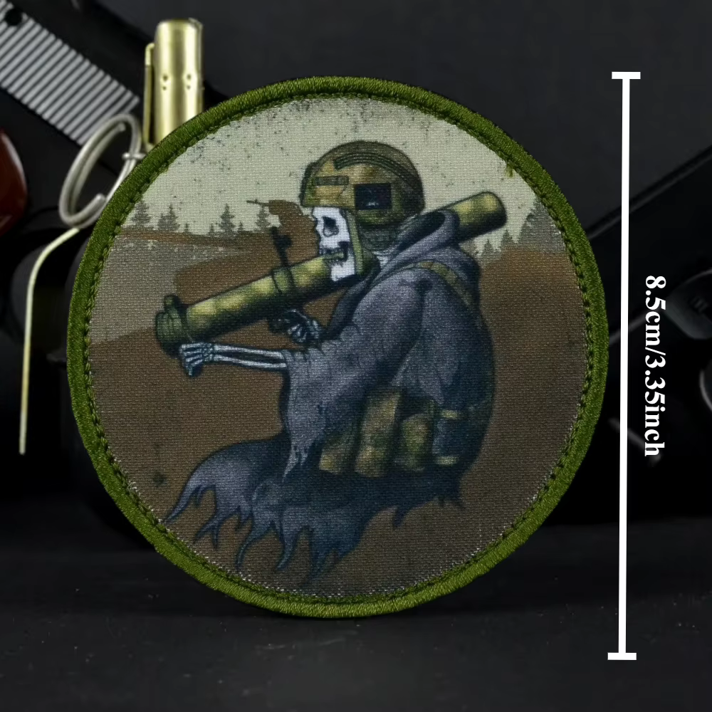 Parche táctico impreso Ghost – Moral militar con velcro para uniforme