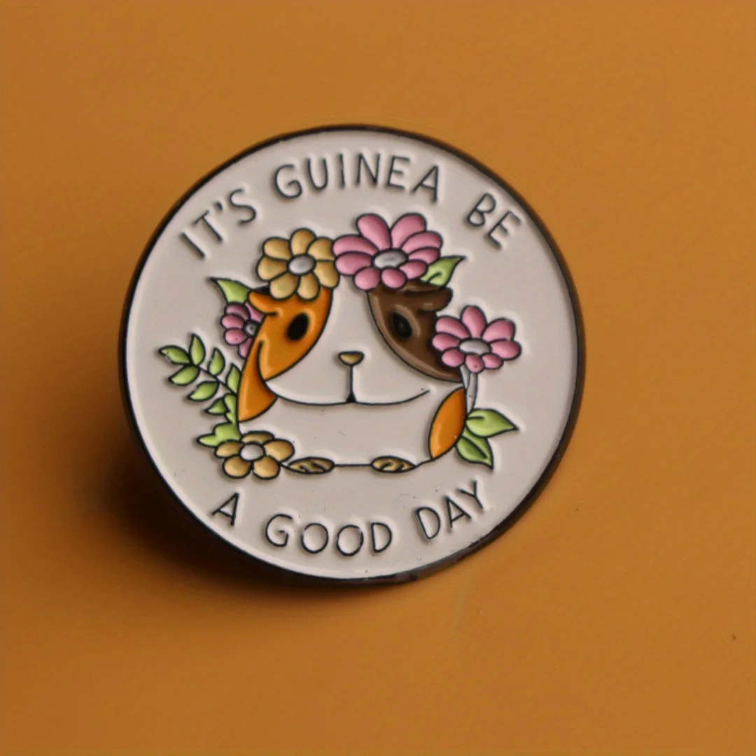 Pin esmaltado animal Guinea Hermoso día para solapas y mochilas