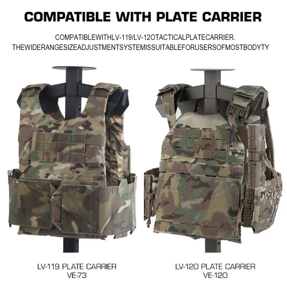 Chaleco táctico LV119 MOLLE con portaplacas y cinturón rápido - imagen 3