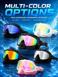 JSJM Gafas de natación antivaho HD, impermeables, UV, correa ajustable