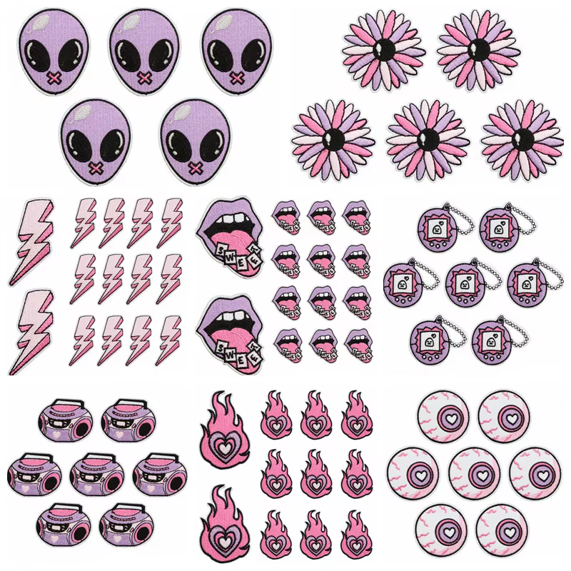 Apliques de alienígenas estilo cartoon