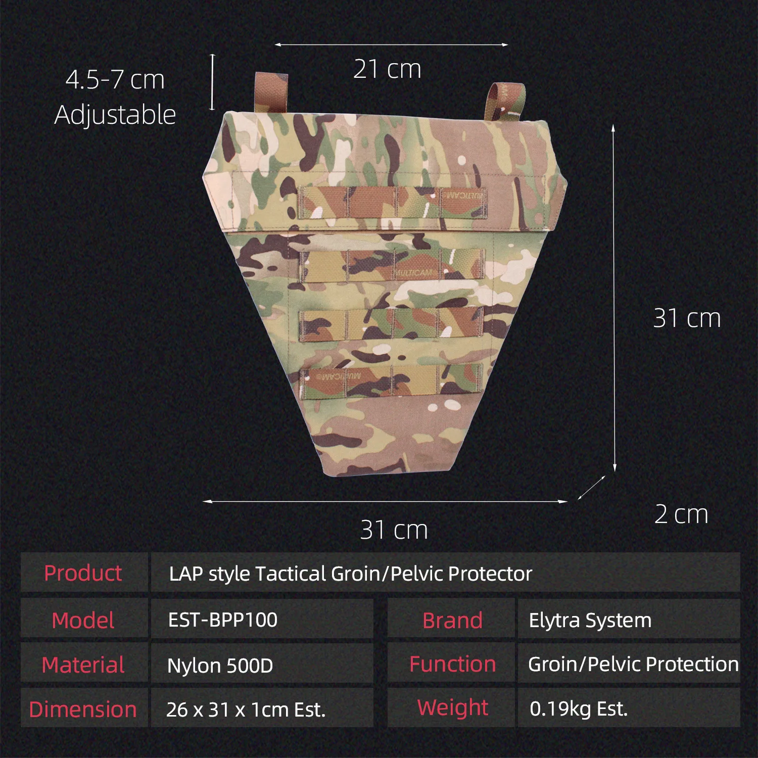 Chaleco táctico airsoft con protección de ingle MOLLE - imagen 5