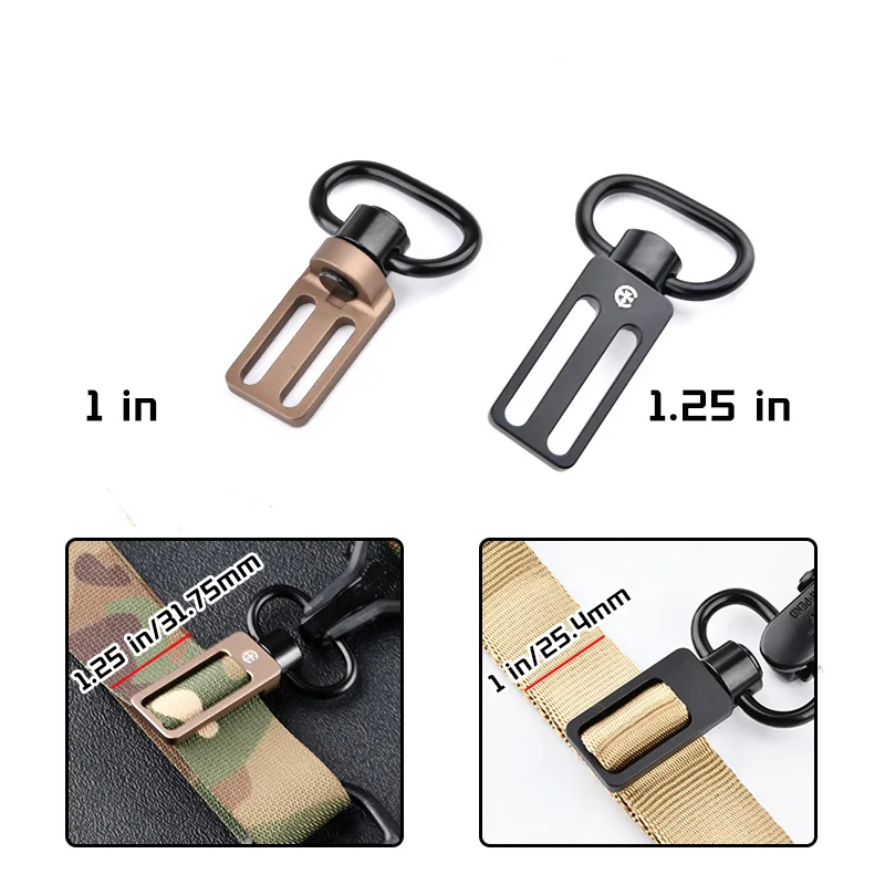 Adaptador de eslinga táctica QD Triglide para Airsoft giratorio