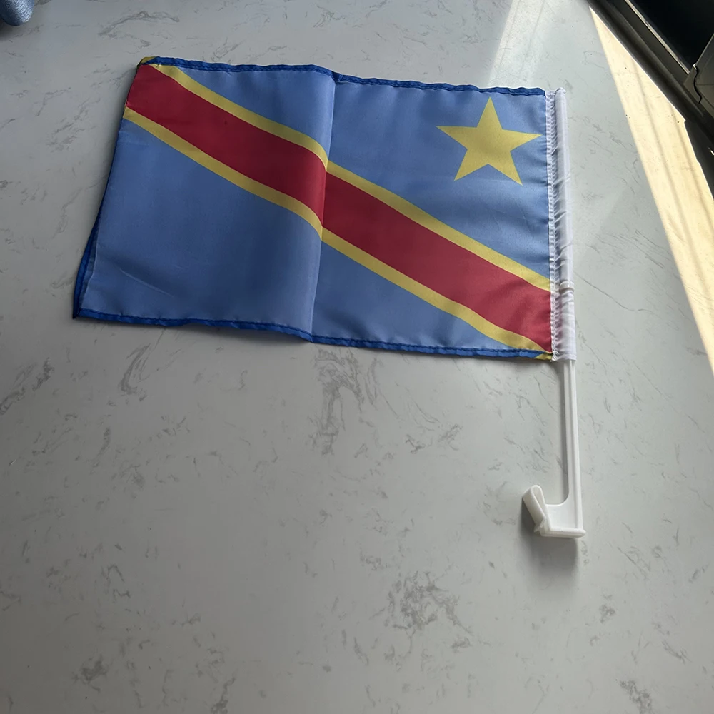 Bandera de ventana de la República del Congo con asta para coche - imagen 3
