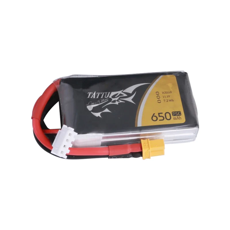 TATTU Batería LiPo 3S 650mAh 75C XT30/XT60 para helicóptero RC FPV - imagen 3