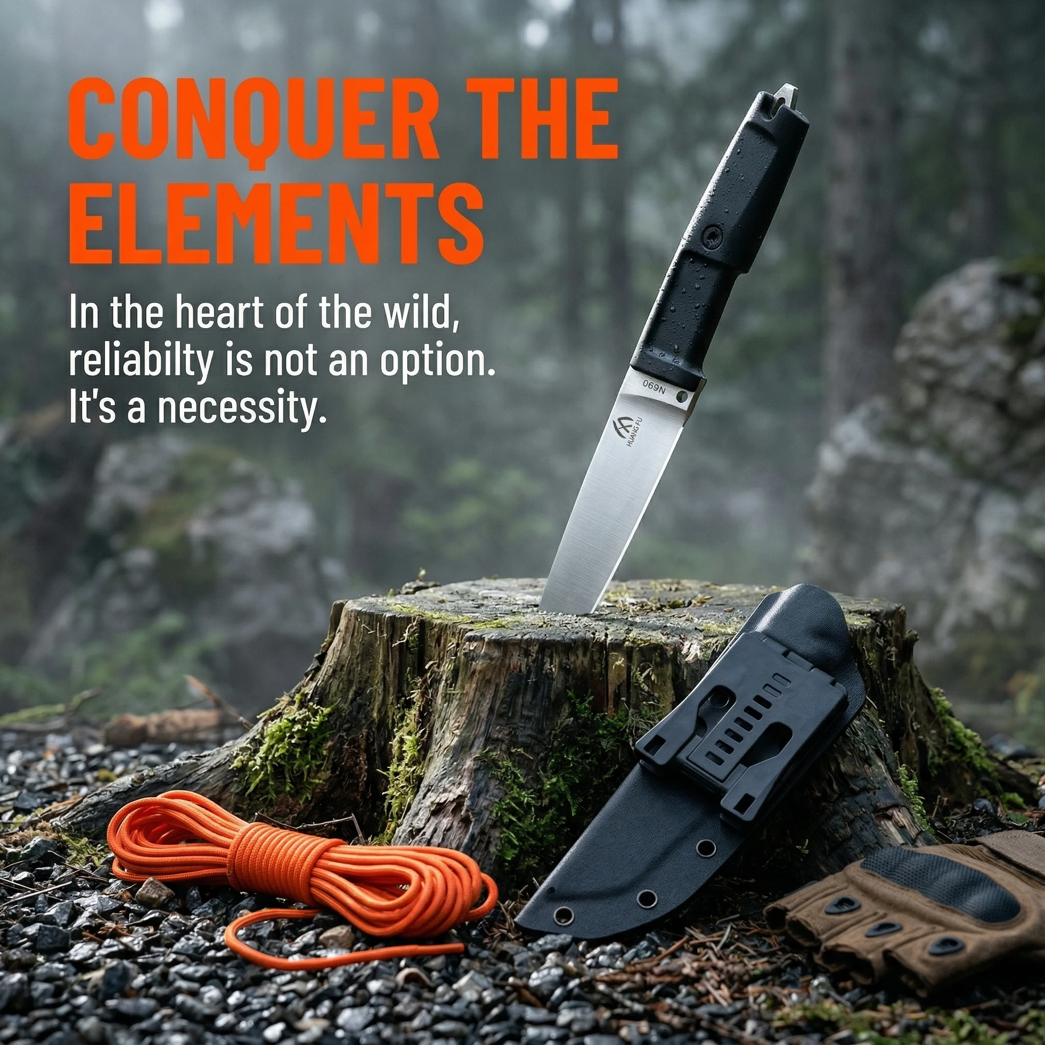 Cuchillo táctico con mango G10 y funda para al aire libre hombre - imagen 4