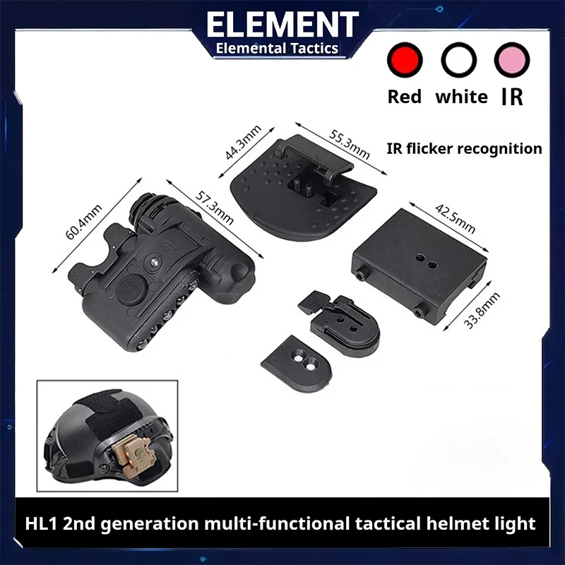 Casco táctico GEN 2 con luz blanca y roja para airsoft y caza - imagen 4