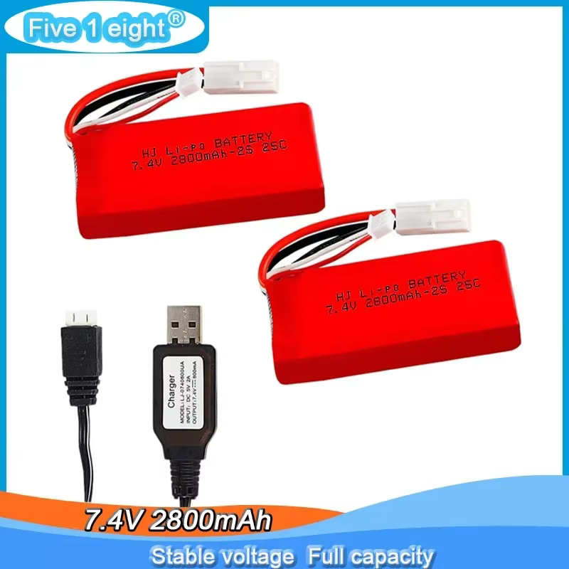 Batería LiPo recargable para barco RC, con cargador