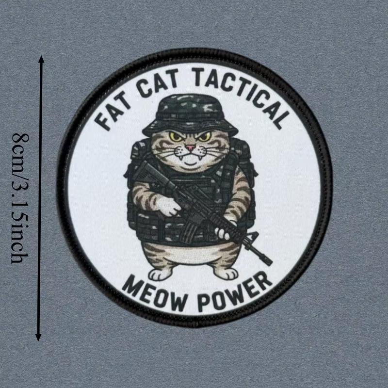 Parche táctico Fat Cat Meow Power con velcro para brazalete - imagen 3