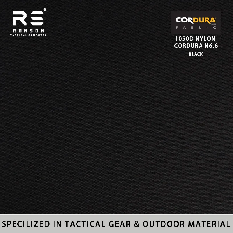 Ronson Cordura táctica con PU resistente al agua y protección NIR negra
