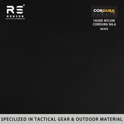 Ronson Cordura táctica con PU resistente al agua y protección NIR negra