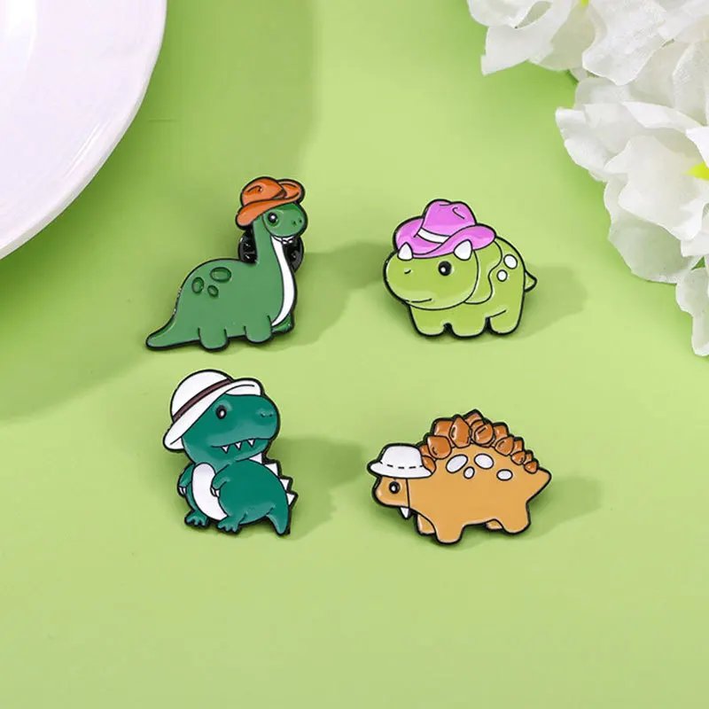 Broche pin dinosaurio Tiranosaurio Rex y Estegosaurio de disfraces - imagen 4