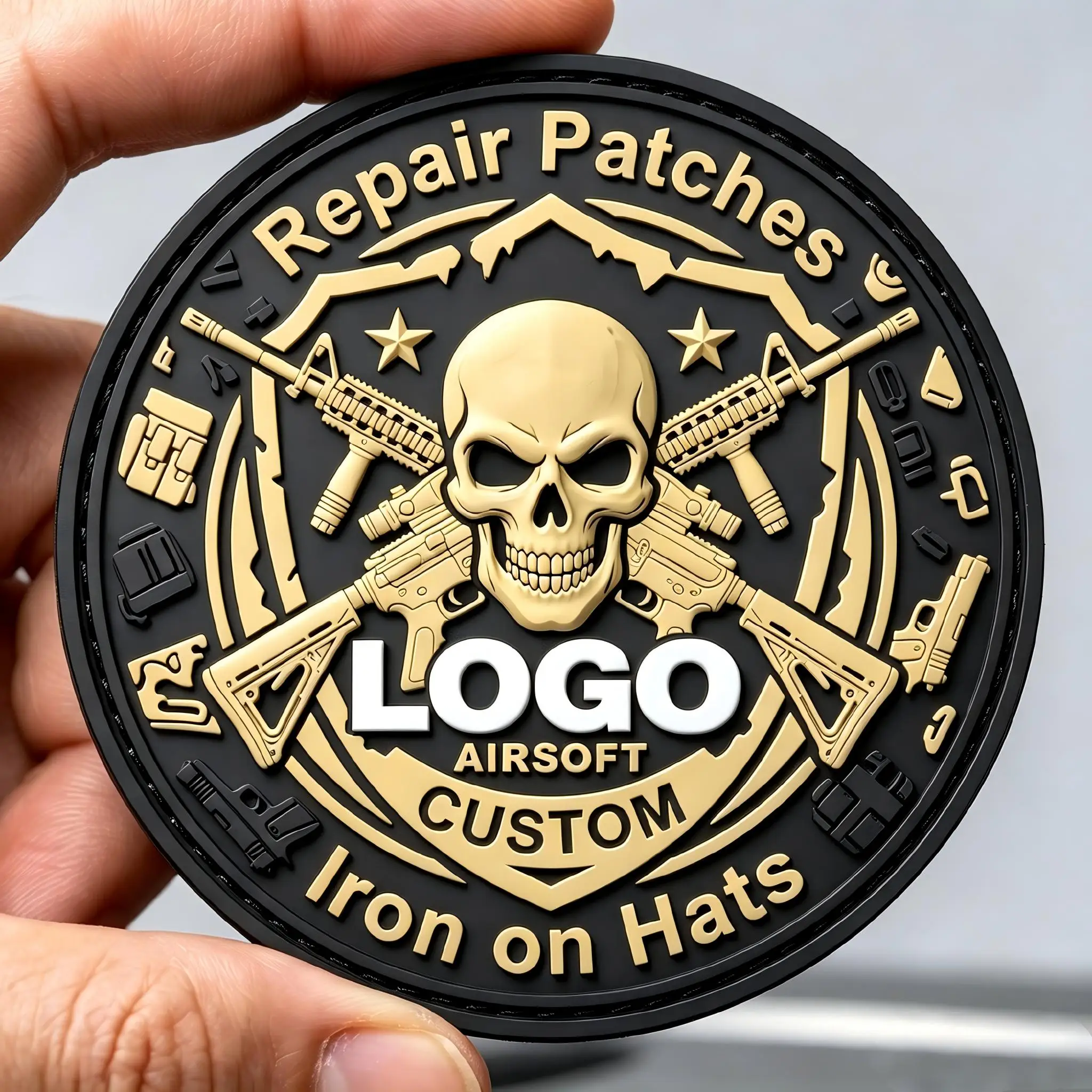 Parches tácticos termoadhesivos con logotipo bordado y velcro - imagen 5