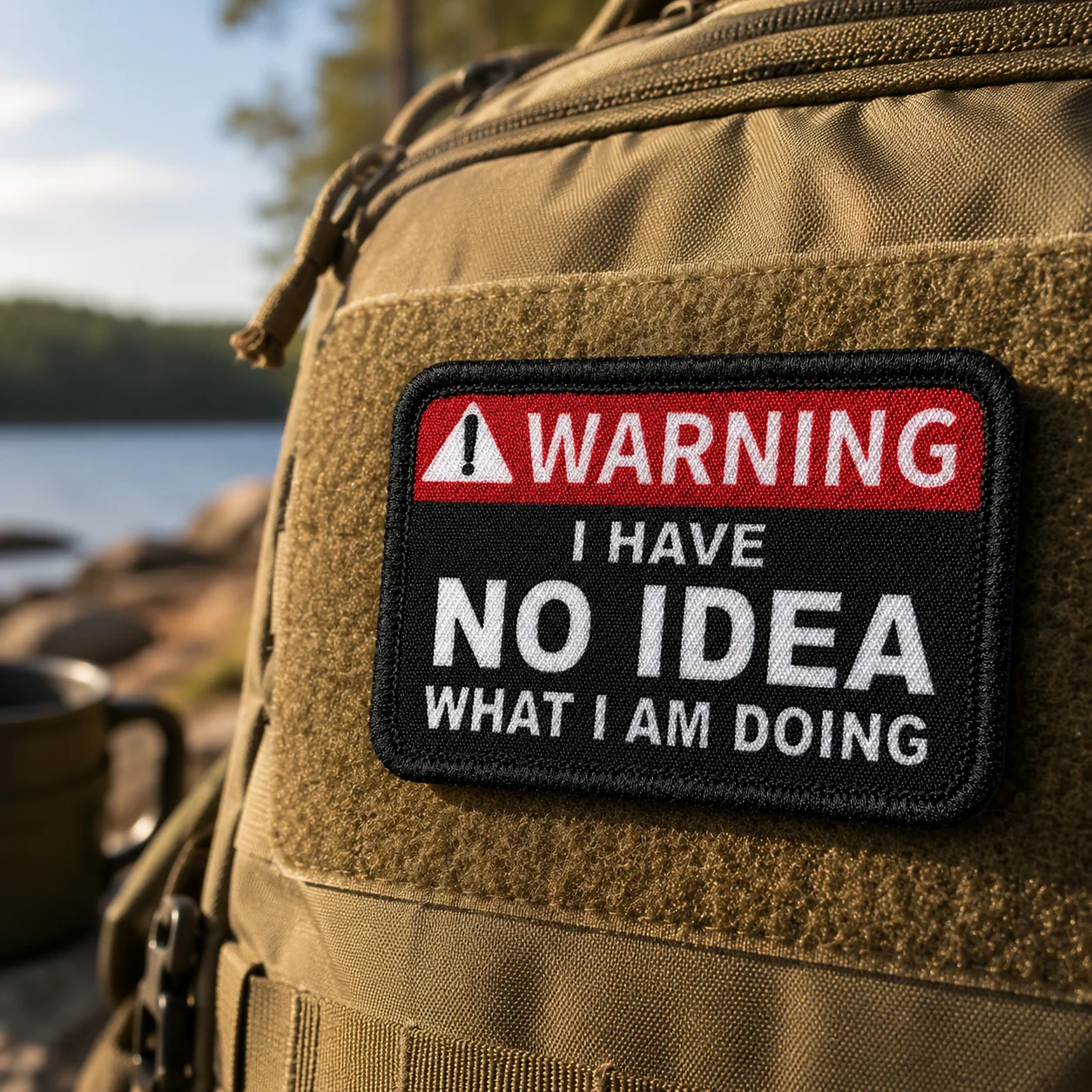 Parche táctico estampado advertencia Velcro No sé qué hago - imagen 5