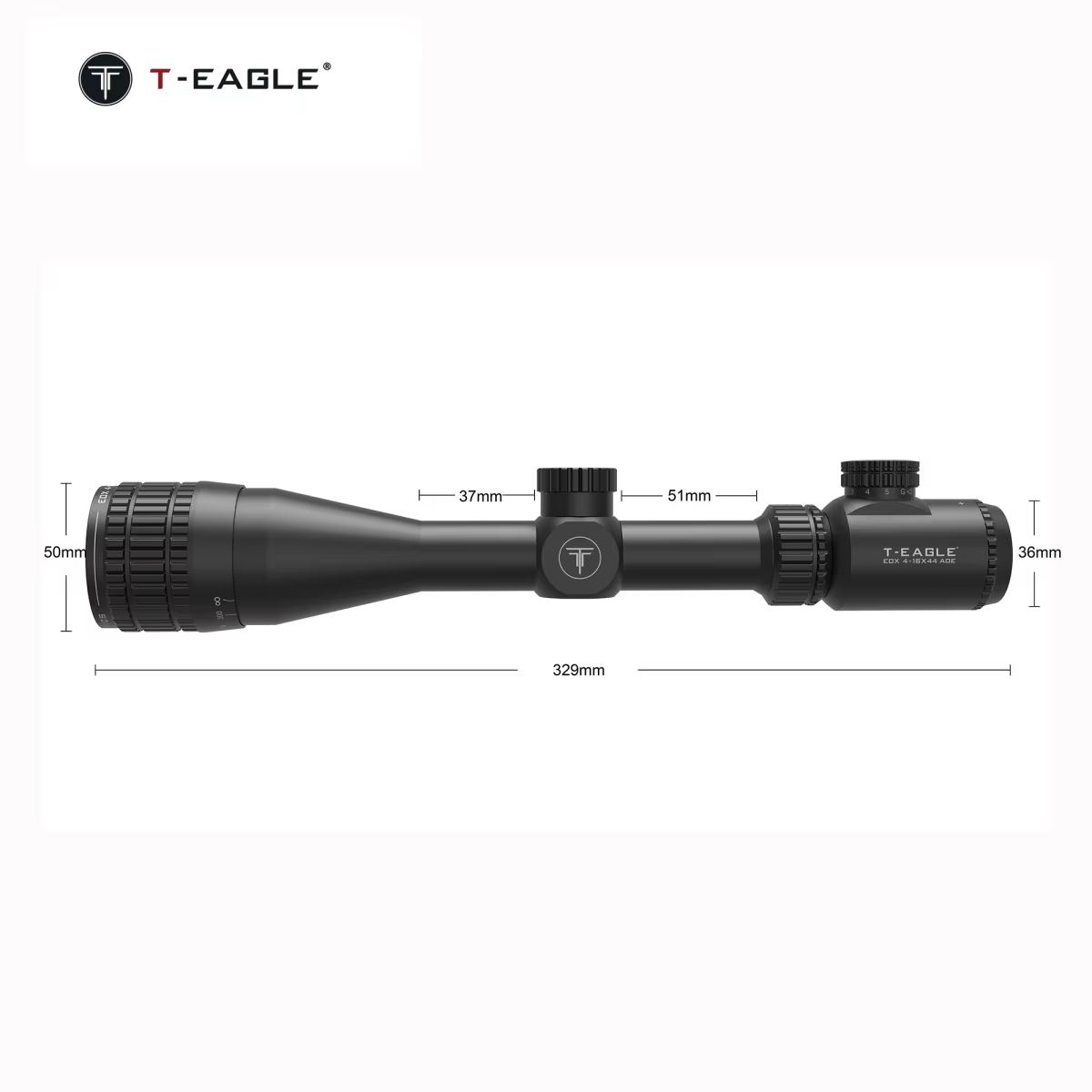 Mira Telescópica Táctica T-Eagle 4-16x44 AOE con Iluminación para Caza - imagen 4