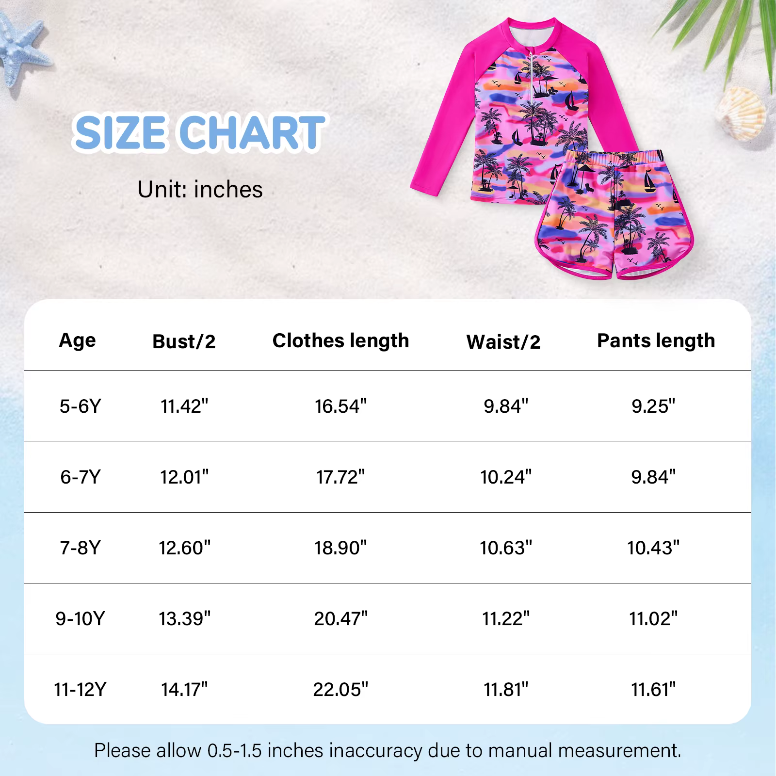 Traje de baño dos piezas infantil para verano
