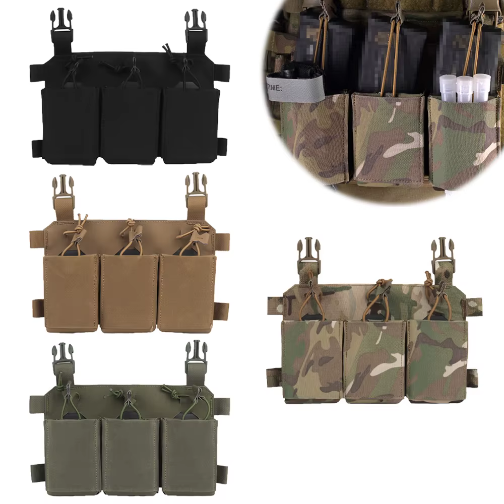 Chaleco táctico MOLLE triple portacargadores 5.56/7.62