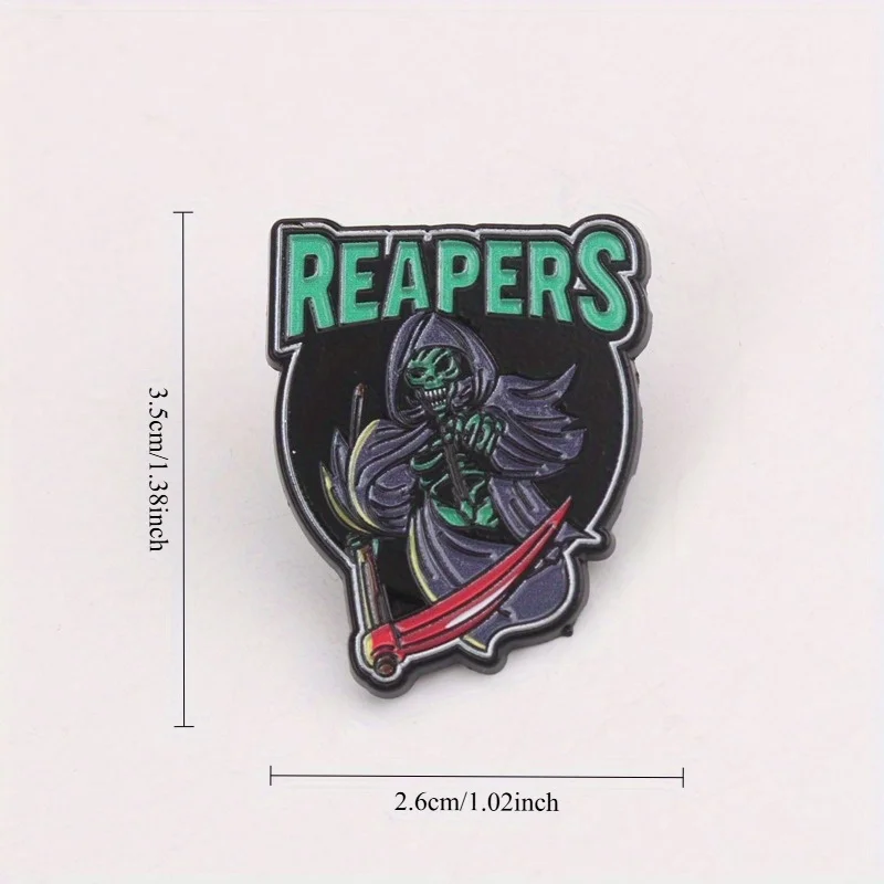 Neon Reaper insignia luminosa con guadaña fosforescente y capucha - imagen 4