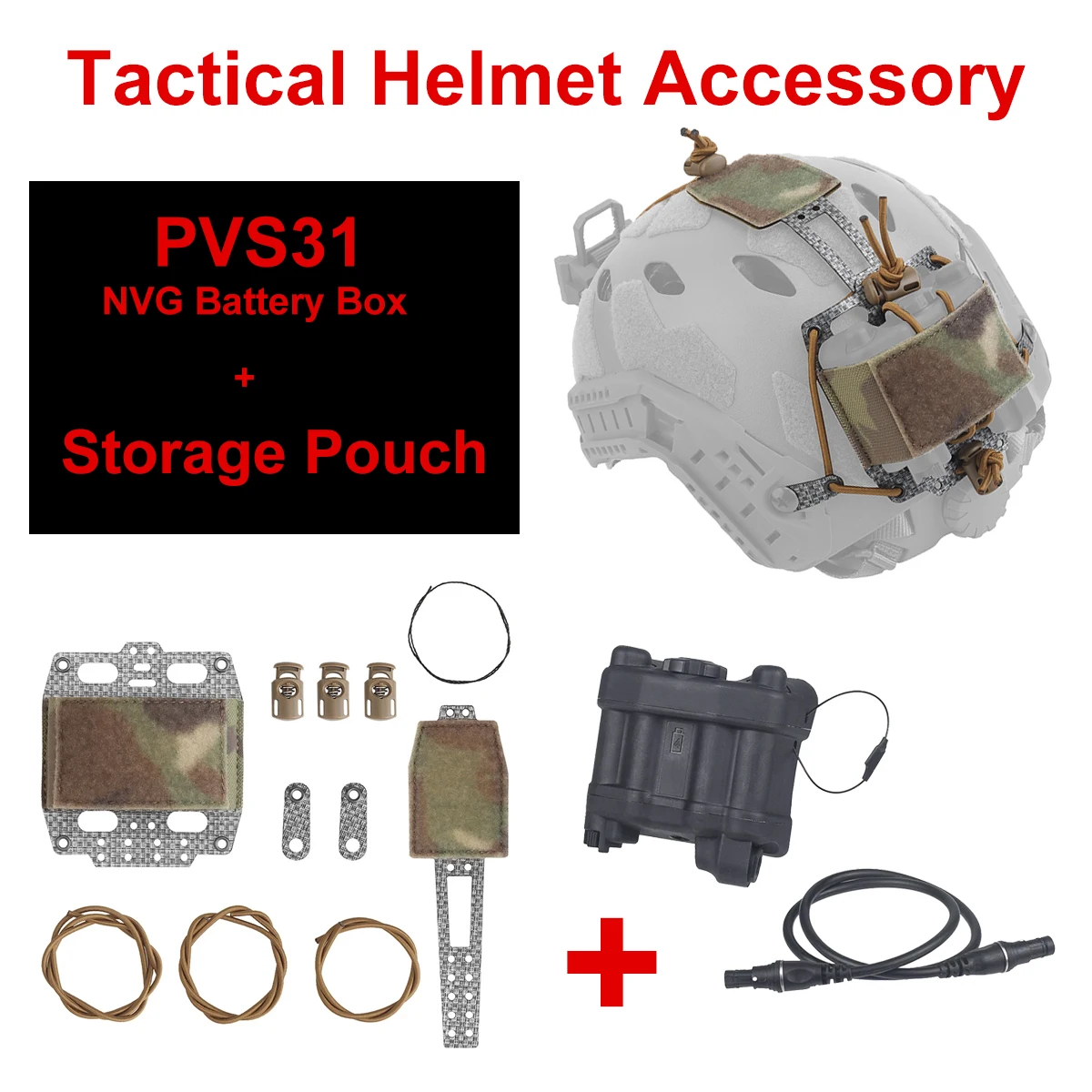 Caja batería PVS31 – Sistema retención casco táctico NVG - imagen 3