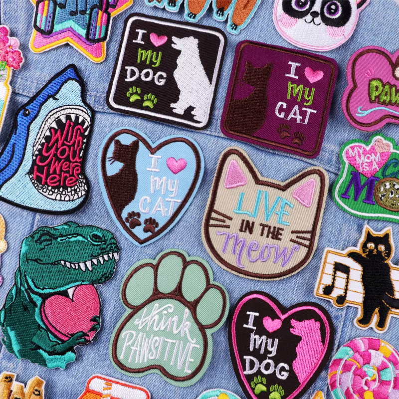 Parche termoadesivo bordado gato cartoon para ropa – DIY
