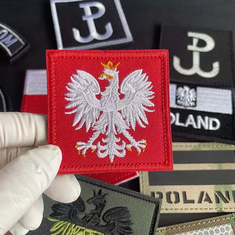 Parche bordado táctico bandera de Polonia y águila reflectante - imagen 3