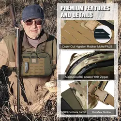 VOTAGOO Bolsa táctica MOLLE para pecho Hypalon y Cordura 500D