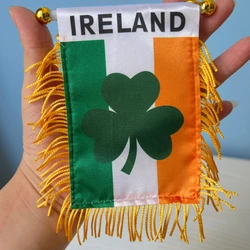 Mini bandera trébol irlandés para ventana coche – Poliés