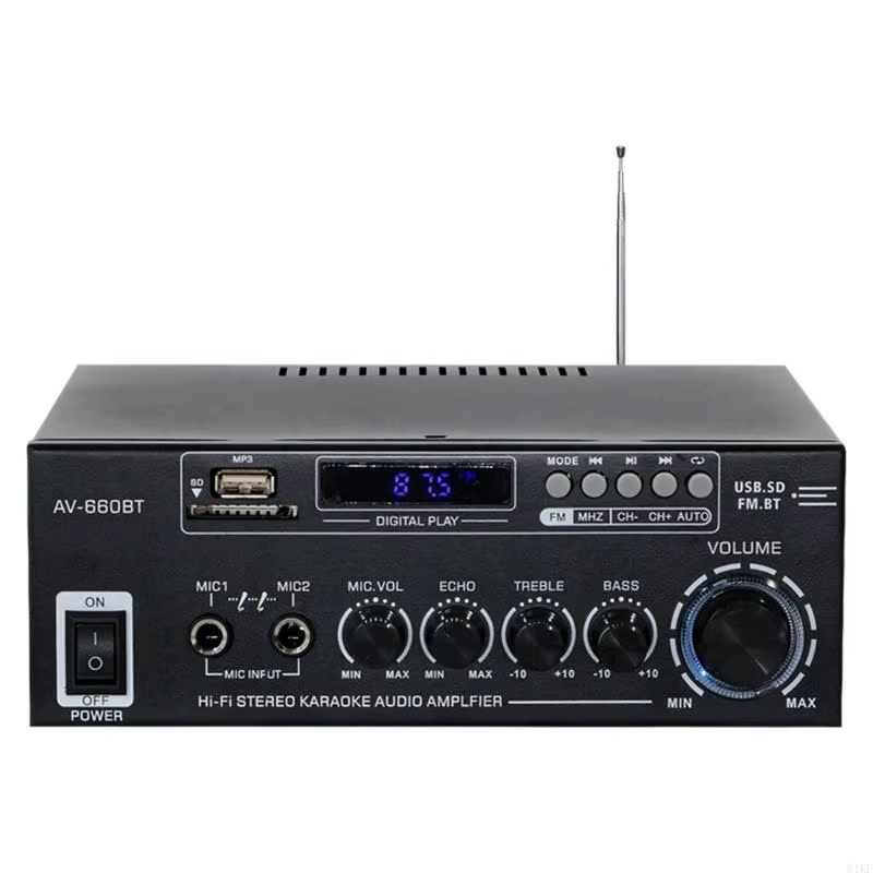 Amplificador de sonido estéreo con radio FM y entrada USB - imagen 3