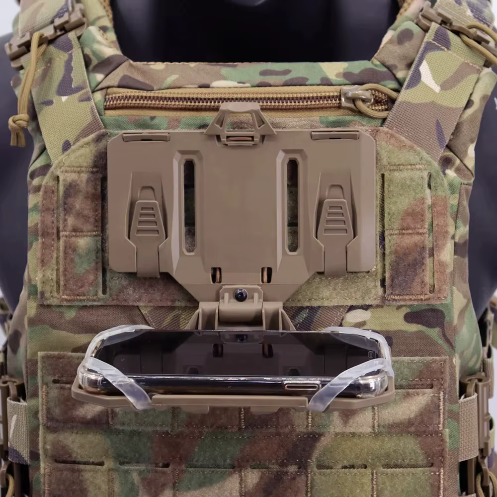 VULPO Chaleco táctico MOLLE modular con funda mapa y bolsa pecho - imagen 3