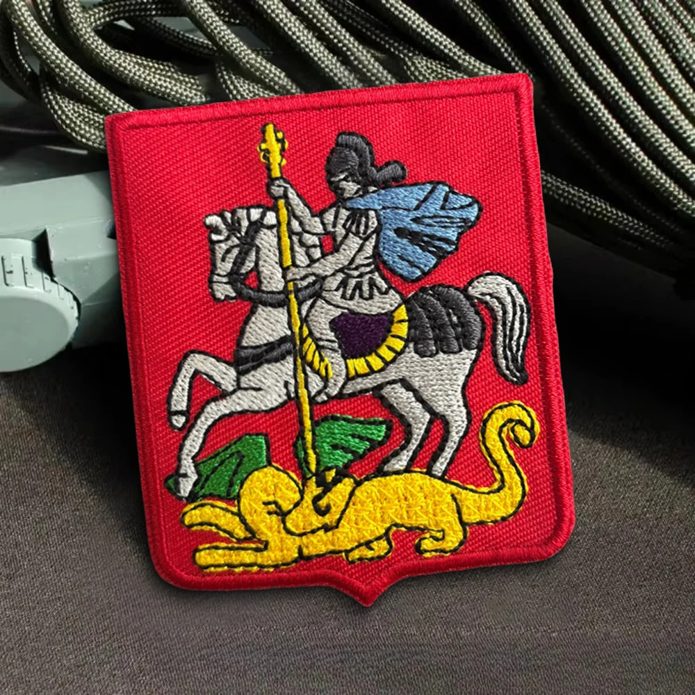 Parche táctico bordado dragón caballero con velcro para mochila - imagen 4