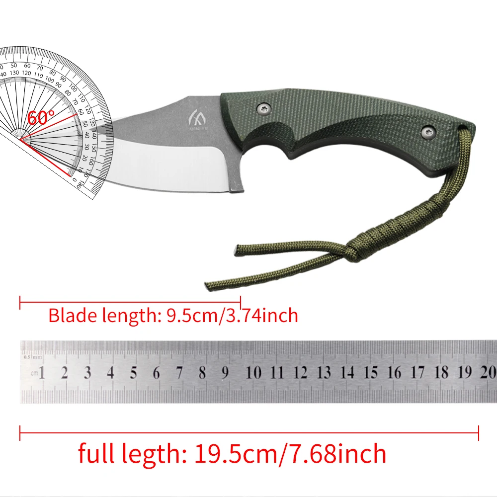 Cuchillo de hoja fija táctico para exteriores con funda compacta - imagen 4
