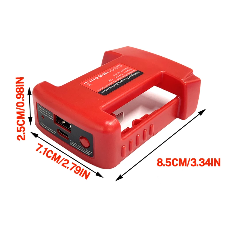 Cargador USB Milwaukee 18V hebilla cinturón carga móvil táctica - imagen 3