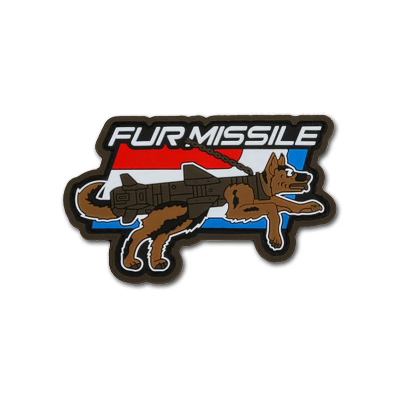 Parche táctico militar PVC – Perro con rifle de combate - imagen 3