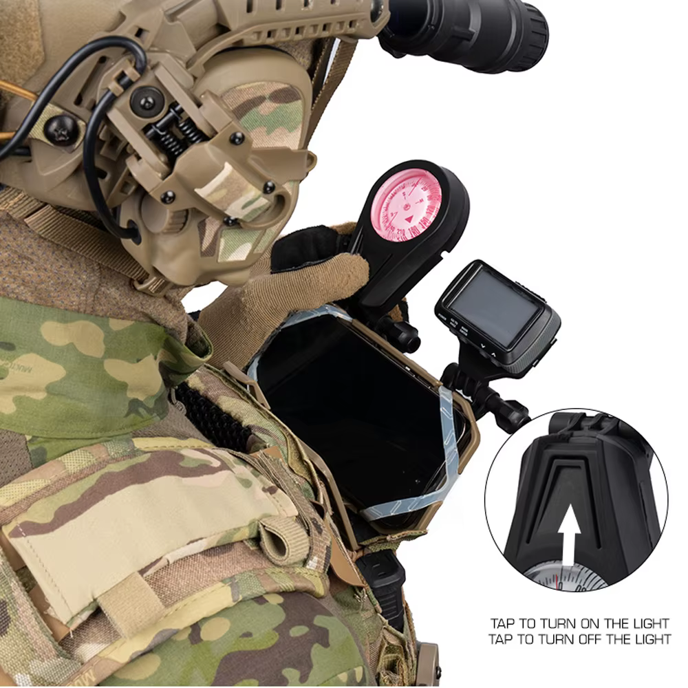 Brújula táctica militar de supervivencia exterior con soporte MOLLE
