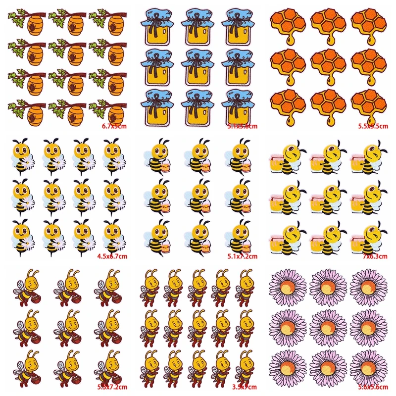 Parche abeja floral – vista frontal