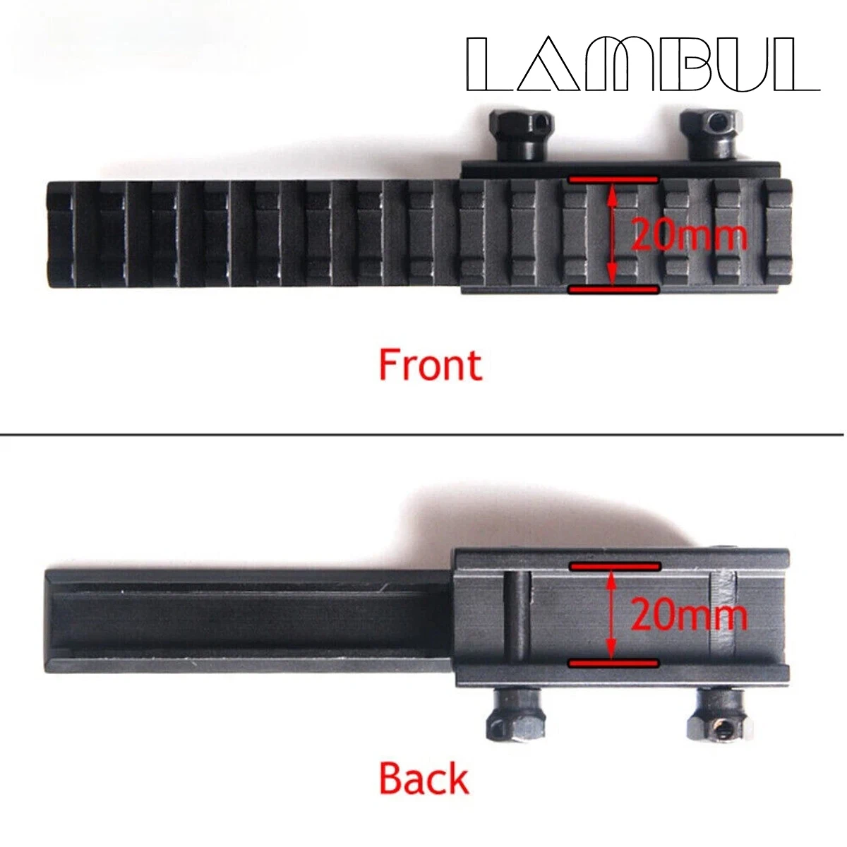 Elevador Picatinny 20 mm para rail extensible táctico militar - imagen 5