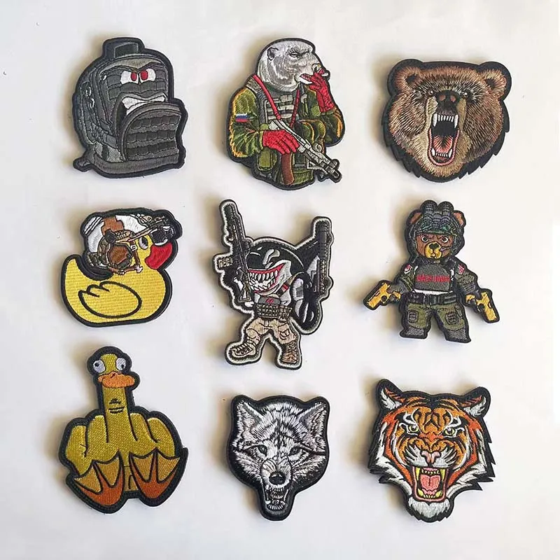 Parches bordados animales para MOLLE táctico: oso, tigre y lobo - imagen 4