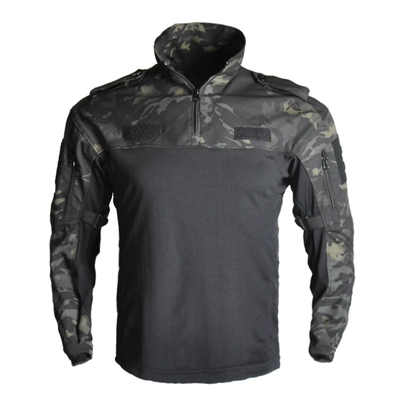 Camiseta táctica para hombre, camuflaje militar impermeable cortaviento - imagen 4