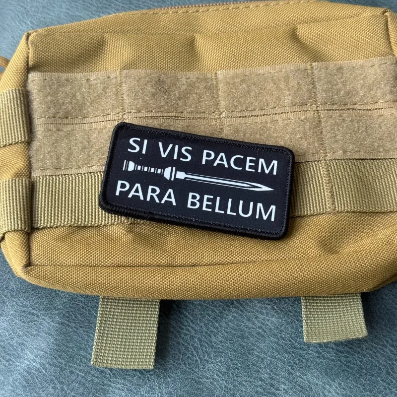 Parche táctico Si vis pacem para bellum con gancho y bucle - imagen 4
