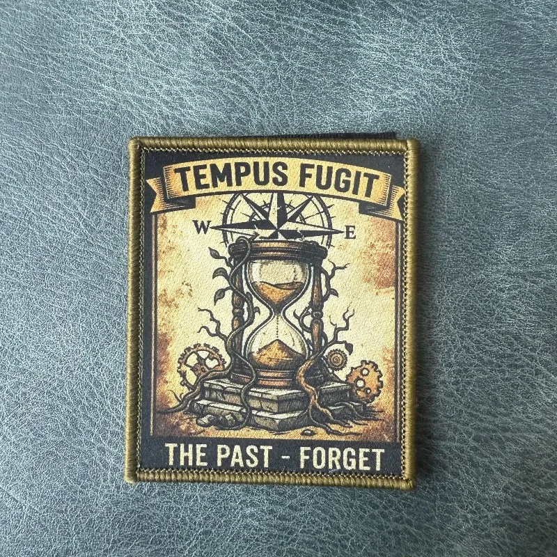 Parche táctico Memento Mori gótico vintage con gancho y bucle - imagen 4