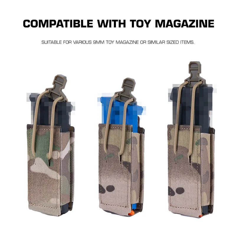 Porta Cargador Táctico MOLLE para Pistola 9mm con Asa y Velcro - imagen 3