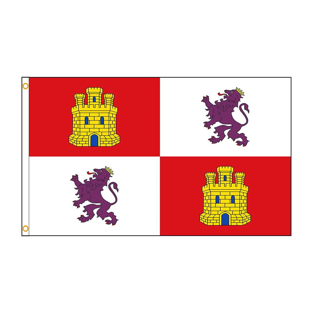 Bandera desplegada mostrando el diseño de las comunidades autónomas