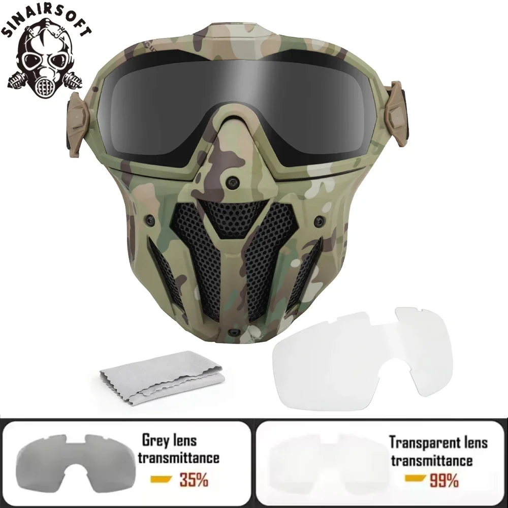SINAIRSOFT mascarilla táctica cara completa con gafas antivaho - imagen 3