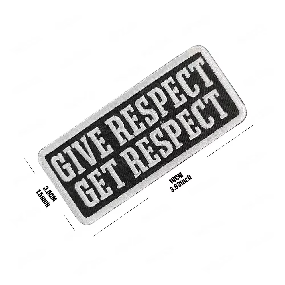 Parche bordado motorista Dare Respect Get Respect para chaleco