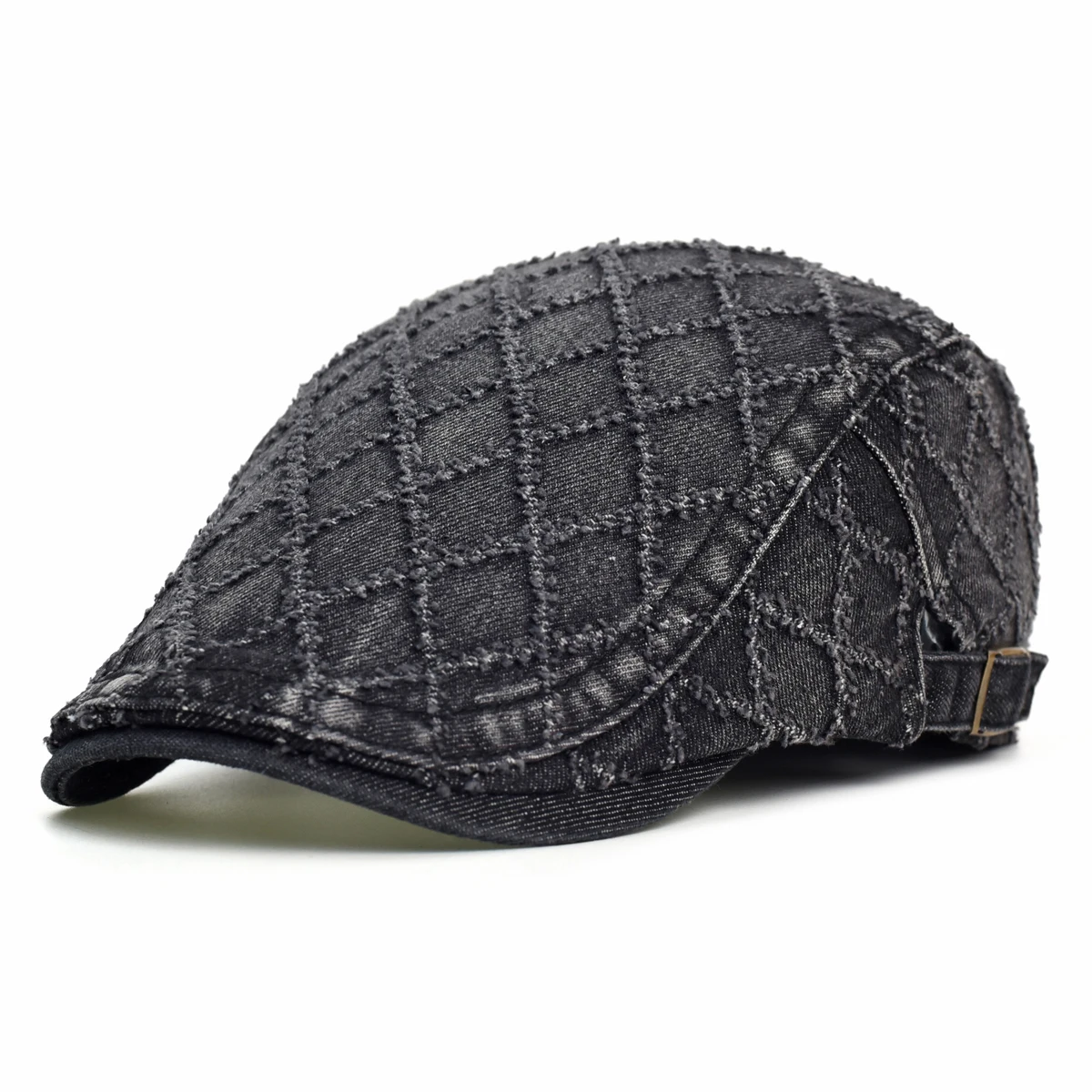 Gorra vaquera estilo boina celosía lavada desgastada con visera - imagen 3